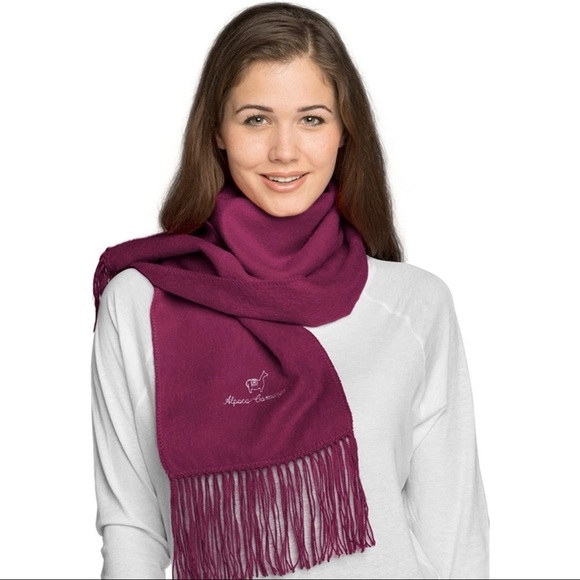 Alpaca Camargo Alpaca Blend Purple Burgundy Fringe Wrap Neck Scarf Embroidered - Picture 1 of 9